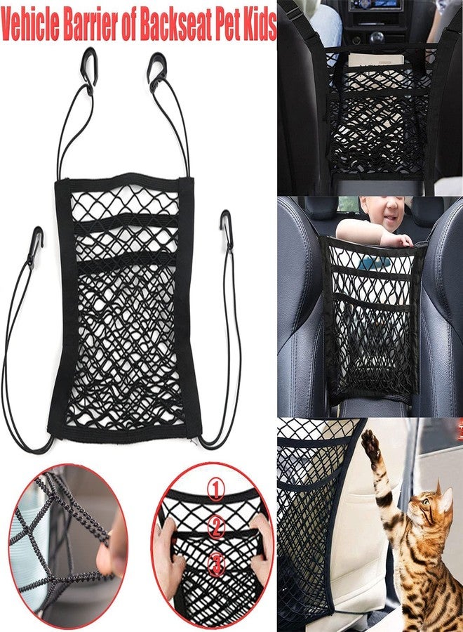 Miotorio 3-Layer Car Mesh Organizer, Black, Polyester, Hook, Car - Image 4